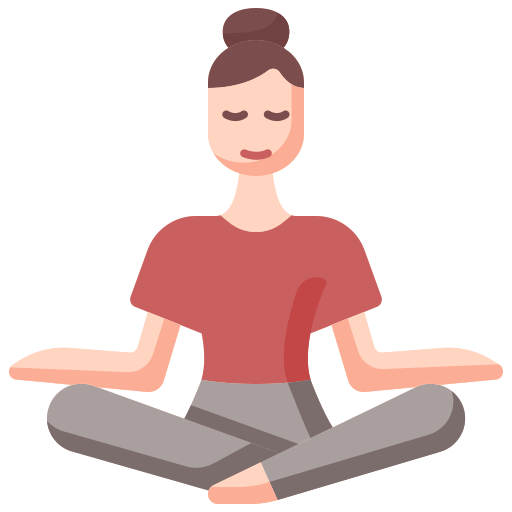 woman sitting cross-legged doing yoga breathing