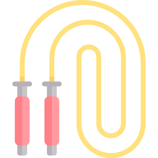 a jump rope with red handles