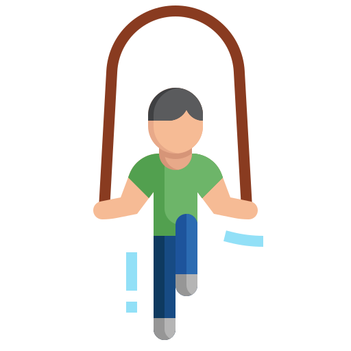 a man jumping rope with a jump rope more on the thick side